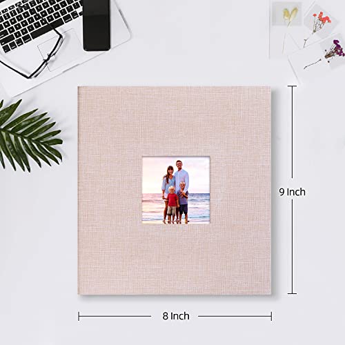 Mublalbum Small Photo Album 4x6 200 Photos Linen Cover Picture Book with Horizontal Pockets for Wedding Family Anniversary and Baby (Beige) - Thumbnail 2