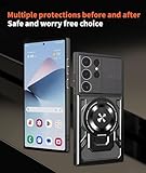 SLWYF for Samsung Galaxy S23 Ultra Case with Sliding Camera Cover & Kickstand, Shockproof Rugged Hard Back & TPU Edge Tough Armour Metal Case for Samsung Galaxy S23 Ultra (Purple) - Image 3