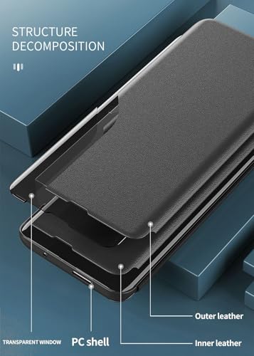 Étui iPhone 14 Pro Max clear view en cuir à clapet et support - 7