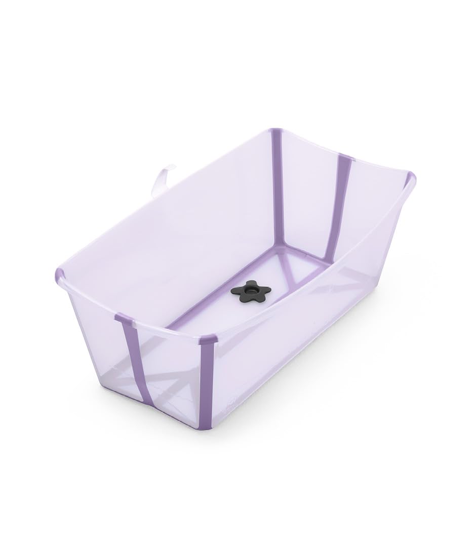 Stokke Flexi Bath, Lavender - 64 x 24 x 34 cm - Faltbare Babybadewanne für Neugeborene und Babys - Leicht, robust & einfach zu verstauen - Praktisch für zu Hause oder auf Reisen
