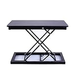 uyoyous オフィスワークテーブル 昇降式デスク 高さ調整可能 スタンディングデスク 机上デスク 座位・立位両用昇降式 折りたたみ可能 薄型 組み立て不要