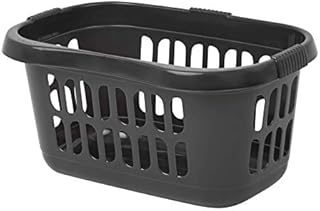 Plastic High Grade Hipster Style Washing Clothes Linen Storage Basket (Soft Cream)