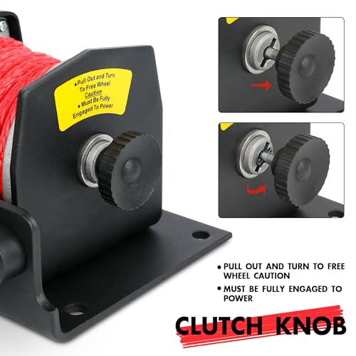 Xpv Auto USAM-XPVEW011 2500Lbs Electric Winch 12V Synthetic Rope Nylon Towing Winches For Atv Utv Boat Trailer thumb #3