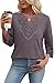 Womens Clothes Women's Clothing 3/4 Length Sleeve Womens Tops Fashion Shirts for Women Boho Tops Business Casual Outfits V Neck Blouses Dressy Casual Basic Tees Beach Vacation Fall Mocha Purple 2026