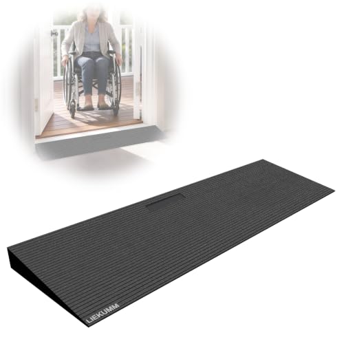 LIEKUMM Rampa di Soglia, 4,5 cm di Altezza Rampa per Sedia a Rotelle in Gomma Naturale, 500KG di Carico Superficie Antiscivolo Rampe per Soglia, Biciclette, Scooter
