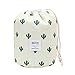 HOYOFO Makeup Bags Travel Drawstring Bags Cosmetics Barrel Bag Quick Packing Storage (Cactus)