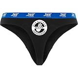INDIGOS UG Slip Thong pour femme - devant - Seulement des couettes, pas au toucher - Motif amusant - Inscription - Sous-vêtements - Sous-vêtements - Loisirs - Drôle, Noir , M