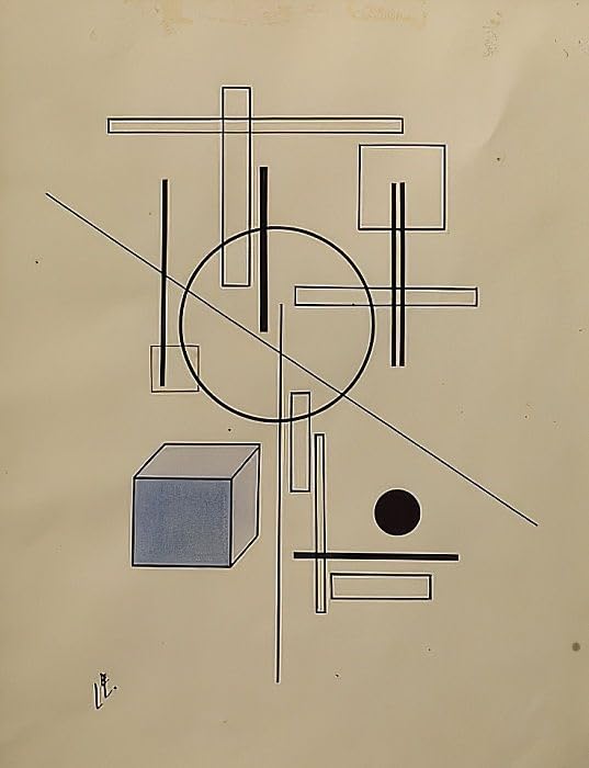 Tableaux graffiti art mural Lissitzky pour décorer un salon contemporain unique