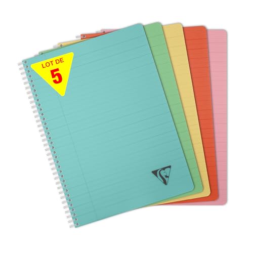 Cahier à spirale A4 Clairefontaine Linicolor pour cours et bureau