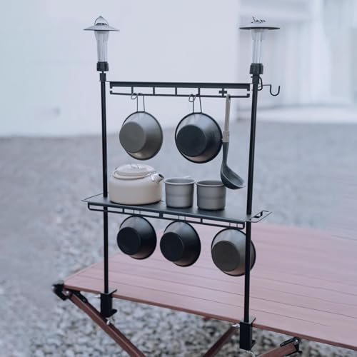 Support de table de camping pliant et étagère de rangement bureau - 4