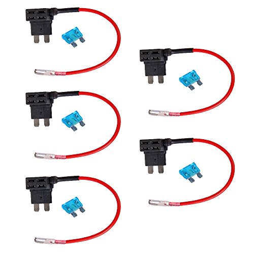 Mintice 5 X 12V Standard Add A Circuit Fuse Tap Piggy Back Blade Holder Plug Socket Car Vehicle