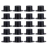 TOYANDONA 50Pcs Mini Schwarze Zylinder Hüte Kunststoff Zylinder Miniatur Zylinder für Kunsthandwerk Weihnachten Widmung DIY Lieferungen 41 * 19Mm