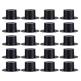 Toyvian 50pcs Mini Santa Hats Black Top Hats Plastic Top Hats Miniature Top Hats for Art and Crafts DIY Supplies