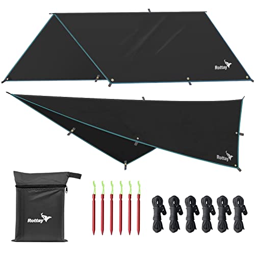 ROTTAY Waterproof Camping Tarp, Picnic and Beach Mat,Tent Footprint, and Sunshade,Hiking