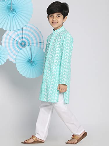 Image of VASTRAMAY Boy's Cotton Printed Kurta Pyjama Set