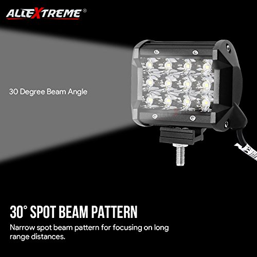 Image of AllExtreme AESBLCB 12 LED Fog Spot Beam Light Cube Bar with Mounting Bracket for Car Motorcycle Off Road Vehicle (36W, Pack of 2)