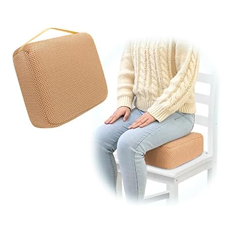 Zelen Extra Thick Chair Cushion 4.5” Booster Seat Cushion for Elderly Adult Thick Firm Chair Cushion Easy Rise Extra Thick Lift Cushion for Chair, Couch, Home, Patio, Office Seats (Khaki) Cover