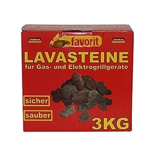 Favorit 3050 lavastenen voor gas/elektrische grill 3 kg; praktische navulverpakking 3 kg voor lavasteengrill…