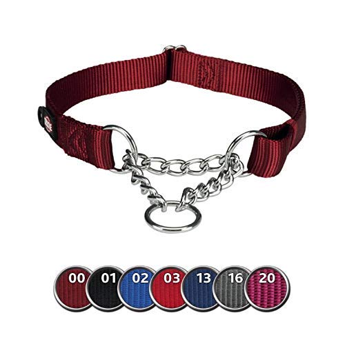 TRIXIE Premium Zug-Stopp Halsband Größe L–XL: Halsumfang 45–70 cm/25 mm in rot - stufenlos verstellbares Hundehalsband für große bis sehr große Hunde, einfacher Verschluss, 202903