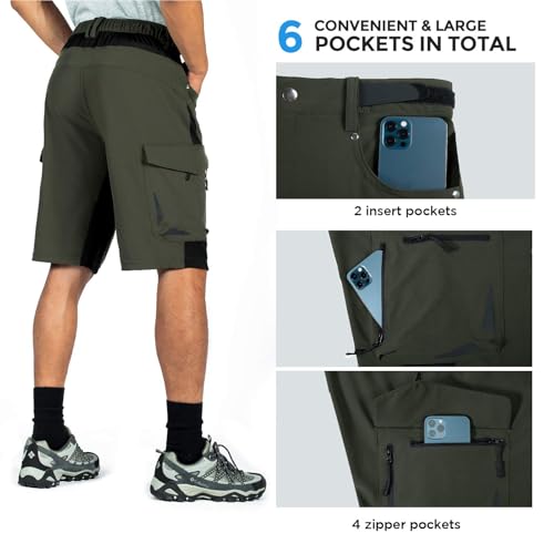 XKTTAC Men's Outdoor Quick Dry Lightweight Stretch Cargo Shorts for Hiking, Tactical, Casual, Fishing, Golf, Camping, Travel with 6 Pockets (Army Green, Large) - Image 5