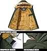 MAGCOMSEN Mens Coats Winter Jackets Warm Padded Puffer Jacket Thermal Winter Down Parka Coats With Fur Hood,Army Green,S #3