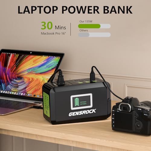 GENSROCK Portable Power Bank, 24,000mAh Portable Laptop Charger with 150W Peak AC Outlet, 8-Port Compatible with iPhone Series, MacBook, Dell, Samsung for Outdoor Camping Home Office Emergency. - Image 6