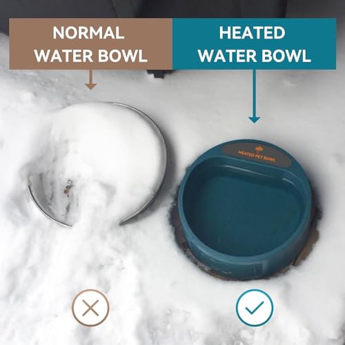Namsan Beheizter Wassernapf für Hunde, Beheiztes Frostschutz Tränkebecken, Anti-Bite-Schlauchwickel Kabel (165cm), 2.2 L Beheizbarer Wassernapf für Hunde/Katze/Hasen/Hühner im Winter