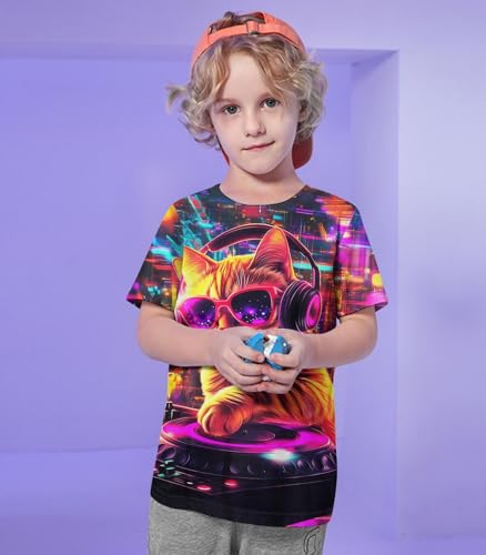 Idgreatim Boys T-Shirts Cool 3D Graphic Short Sleeve Tee Shirt 4-14 Years3