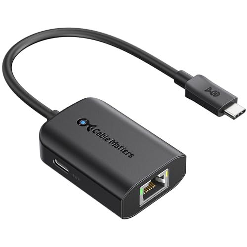 Cable Matters USB C auf Gigabit Ethernet Adapter mit 100W Ladung (USB C LAN Adapter) - bis zu 480 Mbps kabelgebundene Ethernet-Geschwindigkeit für Chromecast mit Google TV (2020 Version)