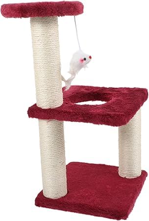 Wnicek キャットタワー ねこクライミングフレーム フロアスクラッチ キャットタワー スクラッチ キャットタワ 垂直 子猫 ペット 床 おもちゃー 子猫と大型猫 多頭飼い 据え置き 省スペース 登りやすい おもちゃ付き 可愛いデザイン 高い安定性 運動