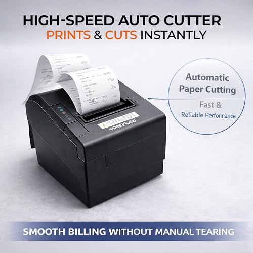Image of 80mm Thermal Receipt Printer PSF811-UEWB | USB+LAN + WiFi+ BT | Heavy Duty Auto Cutter | Fast Billing Printer for Restaurant, Retail, POS, KOT & Token Printing (PSF811-(USB+LAN+WiFi+BT))