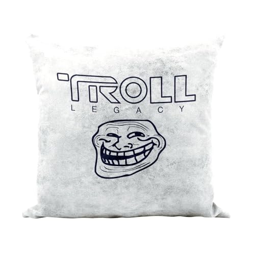 Fabulous Housse de Coussin Similicuir Blanc - Troll Legacy Parodie Film Science Fiction Meme - 40 x 40 cm Toucher Cuir