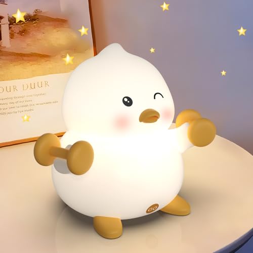 Image of Coutundy Duck Night Light for Kids 3 Level Dimmable Squishy Light 30 Min Timer Silicone Baby Night Light LED Rechargeable Dodo Lamp Toddler Nightlights Cute Gifts for Girls Room Decor