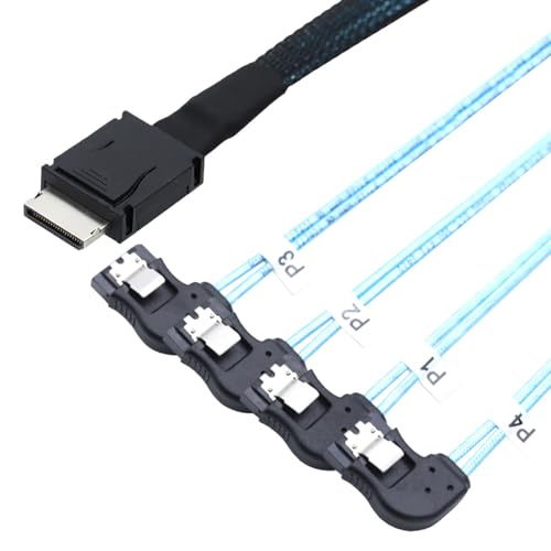 Cable OCuLink PCI-Express SAS SFF-8611 4i a SATA 7P 0.5m miniatura 3