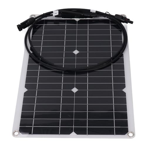 Painel Solar Flexível de 20 W 18 V, Placa de Carga Solar Monocristalina para Bateria de 12 V, Câmera