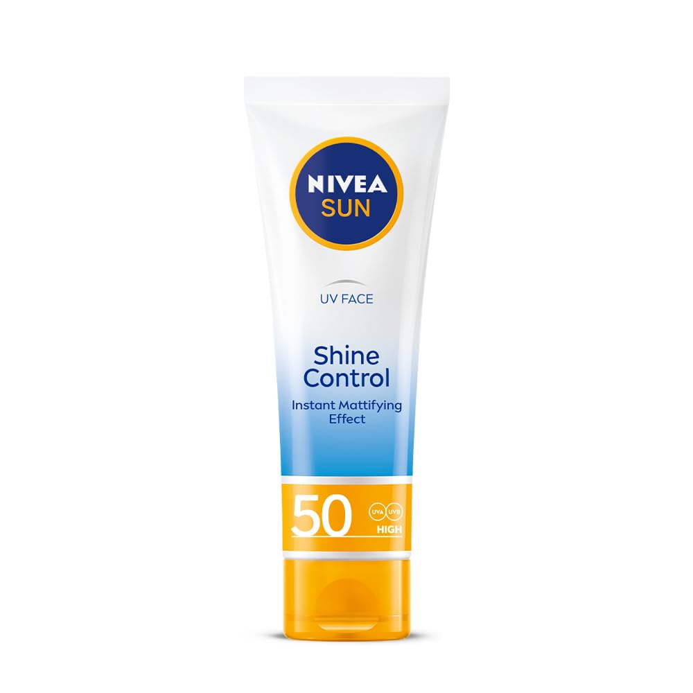 Nivea Sun UV Sonnencreme für Gesicht Shine Control Cream für Mat Look SPF50, 50 ml