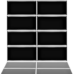 Azulejo Vinílico Autoadhesivo Tic Tac Tiles 30 cm x 30 cm 10 Láminas, 3D Azulejos Adhesivo Metro Azulejos de la pared para Cocina y Baño - Negro ladrillo azulejos mosaico (Recta Negro)
