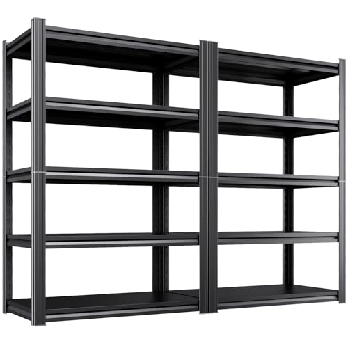 Image of 2-Pack Heavy Duty Garage Shelving for Garage, Warehouse & Workshop Organization, 71 inch H x 35 inch W x 16 inch D Adjustable 5-Tier All Metal Storage Shelf for Tools, Storage Bins & Bulk Items