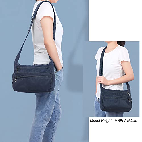 Image of VOLGANIK ROCK RFID Purses for Women Fabric Nylon Multi Pocket Crossbody Bag Ladies Travel Handbag