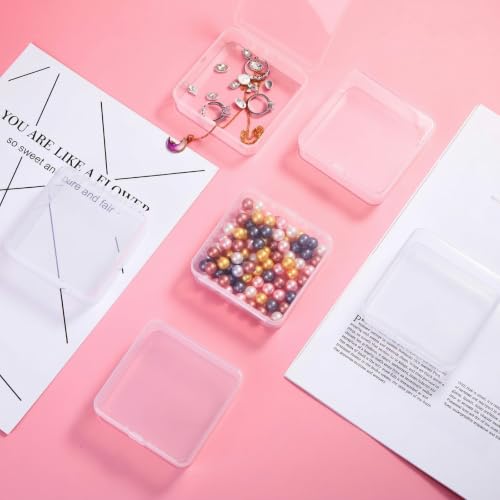 Image of Jetec 30 Pieces Mini Plastic Clear Beads Storage Containers Box for Collecting Small Items, Beads, Jewelry, Business Cards, Game Pieces, Crafts (3.3 x 3.3 x 1.1 Inch)