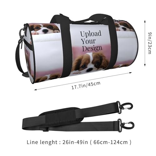 Personalized Duffle Bag Custom Gym Travel Sports Bag for Women Men, Customized Photo Text Logo Family Name Waterproof Weekend Getaway Handbag, Carry on Gymbag Dry Wet Separated Bags Gift3