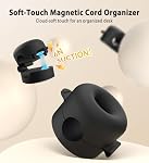 Clips de câbles, Organisateur de câbles [Soft Silicone], Gestion de câbles magnétiques & Support de cordon pour fils de chargeur, accessoires de bureau & Organisateur d'espace de travail 8 Pcs(Noir)