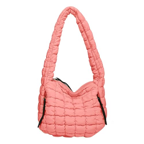 Lightweight Quilted Carryall Gym Bag Soft Puffer Tote Bag Big Capacity Hobo Purse Beach Handbag Crossbody