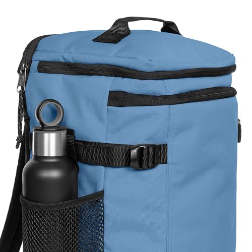 Image of EASTPAK Carry Pack - Convertible Duffel & Backpack, 30L Cabin-Size Travel Bag, Laptop Sleeve, Water Bottle Holder, Multiple Pockets, Aviator Blue