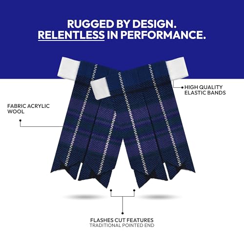 Image of Scottish Tartan Kilt Flashes with Elastic Adjusters