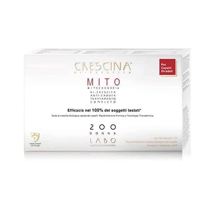 Crescina Transdermic MITO Re-Growth and Anti-Hair Loss Double Treatment for Thinning Hair 200 Women 20 vials (10+10)