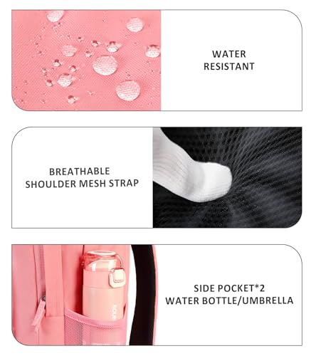 Image of abshoo Girls Solid Color Backpack For College Women Water Resistant School Bag (Peach Pink)
