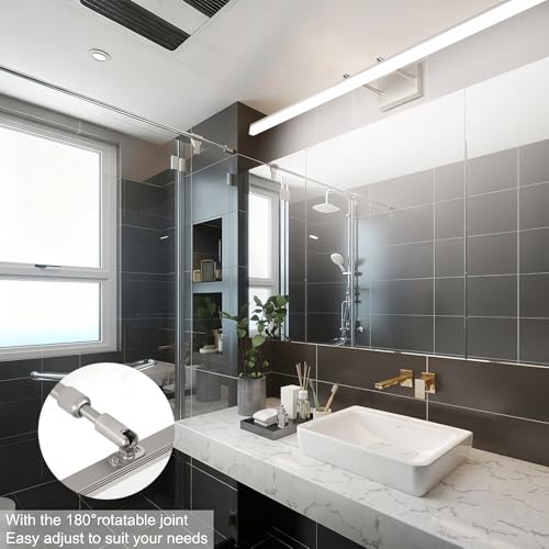 Image of Aipsun 48inch Brushed Nickel Bathroom Llight Fixtures LED Vanity Light Adjustable Modern Vanity Lights Over Mirror Rotatable Lighting 5500K
