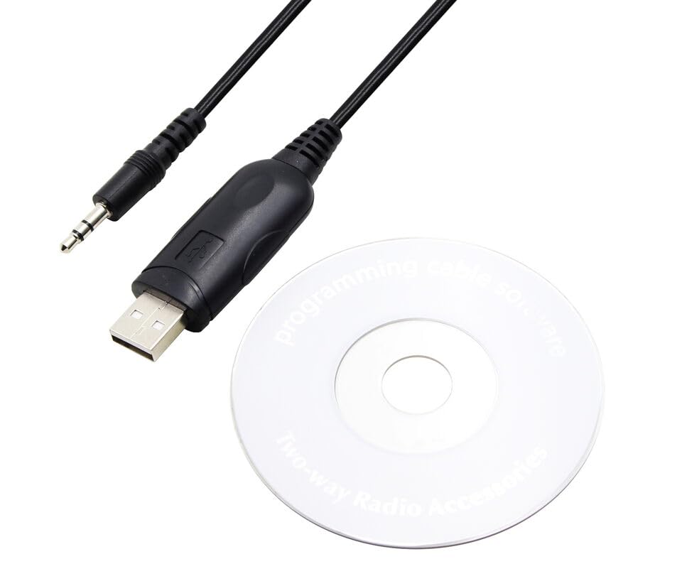 USB Program Cable and CD from a top-down view