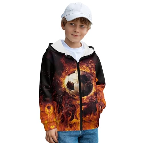 Kids Zip Up Hoodies Sweatshirts Hooded Soft Fleece Lined Fall Jacket Winter Clothes for for Boys Girls 6-16 Years